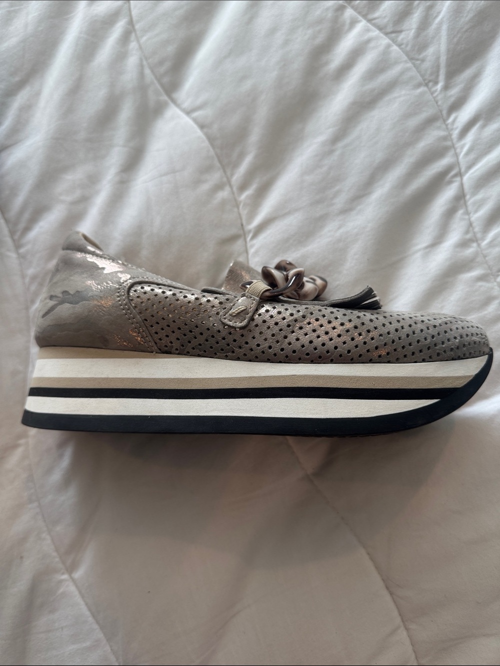 Softwaves Cadie metallic leather platform shoes made in Portugal - Picture 9 of 9